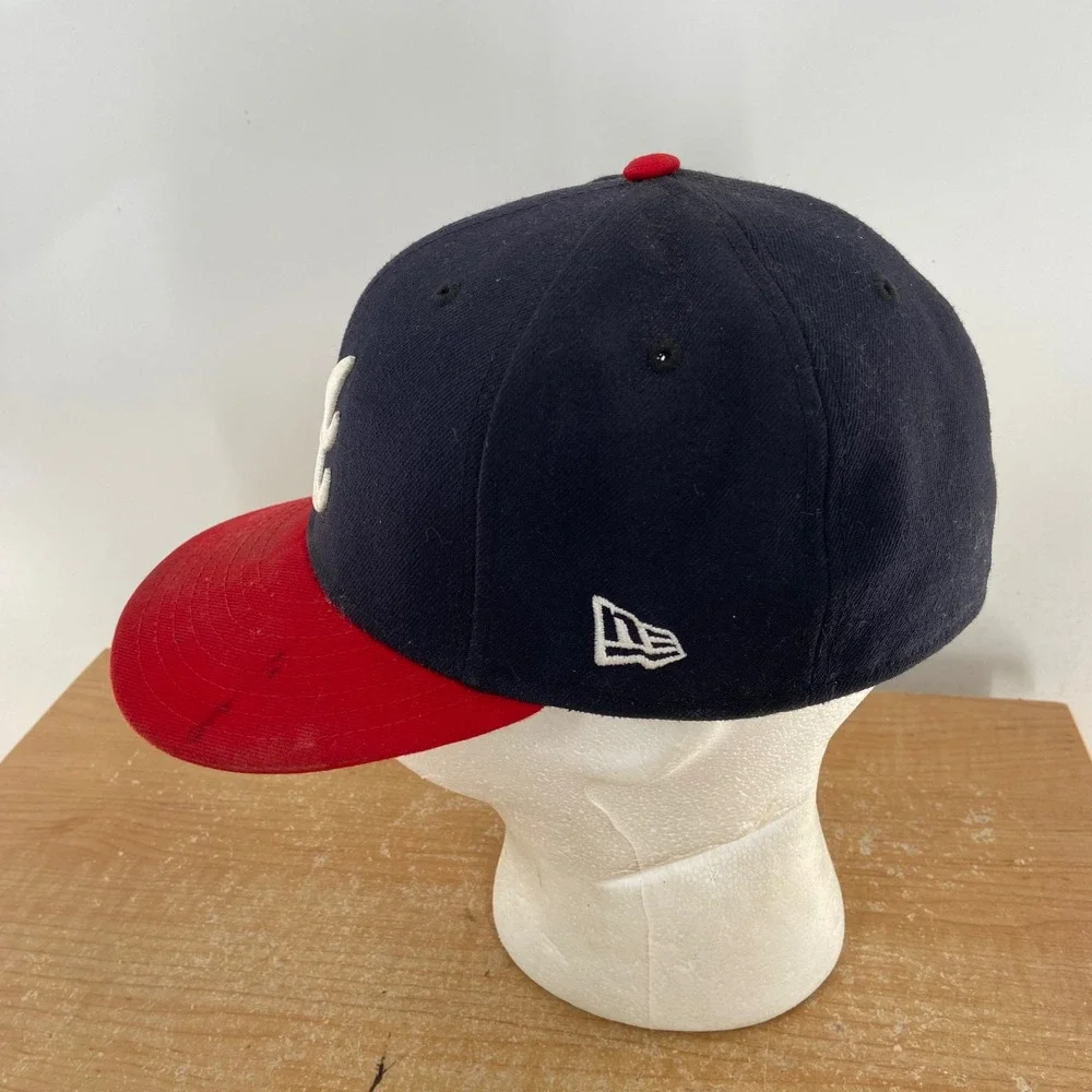 New Era 59FIFTY Atlanta Braves MLB Authentic Collection Fitted Hat 7 1/4 Navy